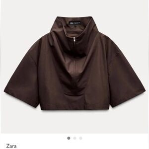 Zara Crop Poplin Shirt, XL, NWOT